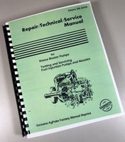 Service Manual for John Deere Diesel Bendix Scintilla Fuel Injection Pump Nozzle