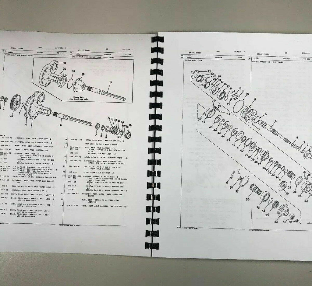 FARMALL INTERNATIONAL 1456 TRACTOR PARTS MANUAL SET CATALOG ASSEMBLY D ...