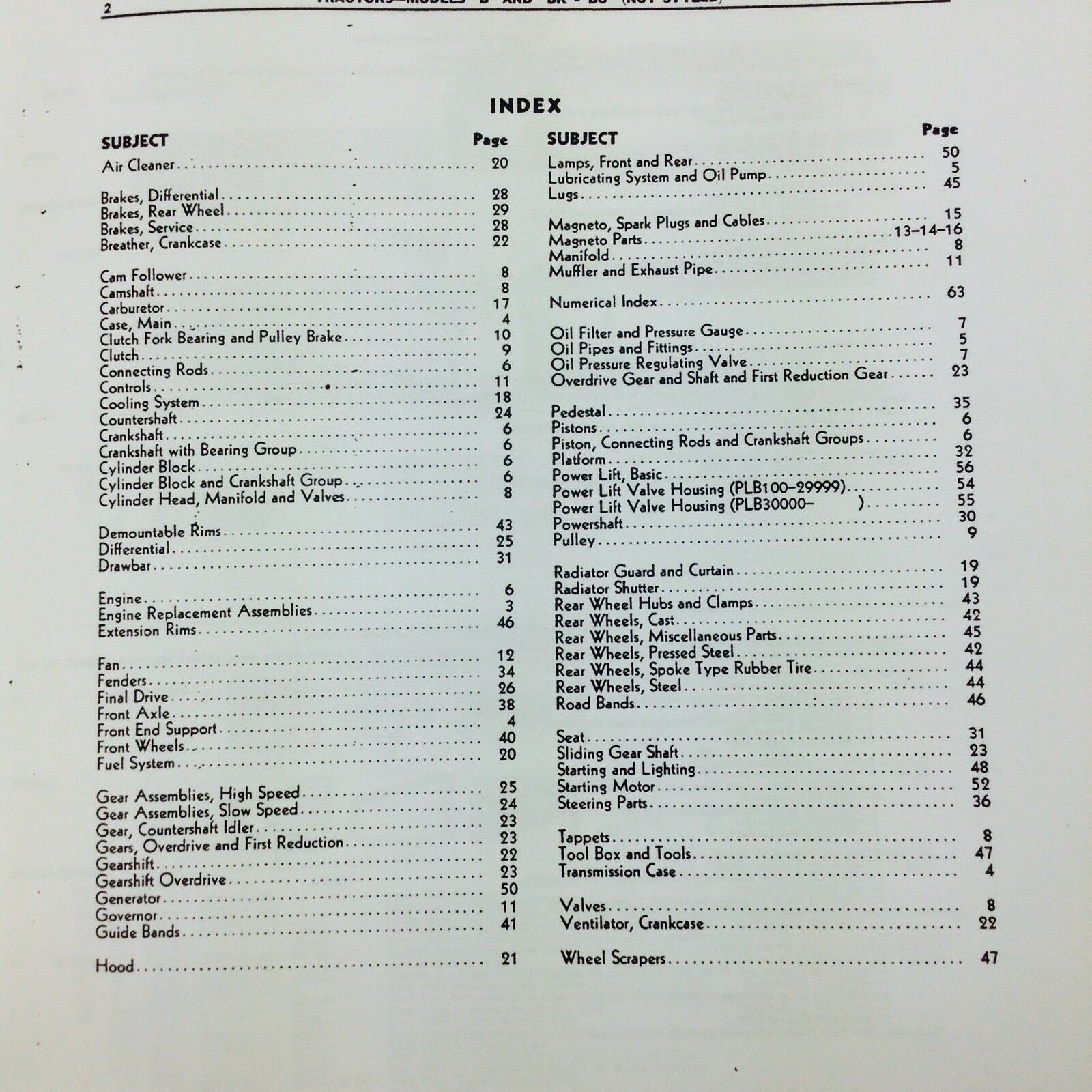SERVICE MANUAL FOR JOHN DEERE MODEL B BN BW BNH BWH UNSTYLED TRACTOR O ...
