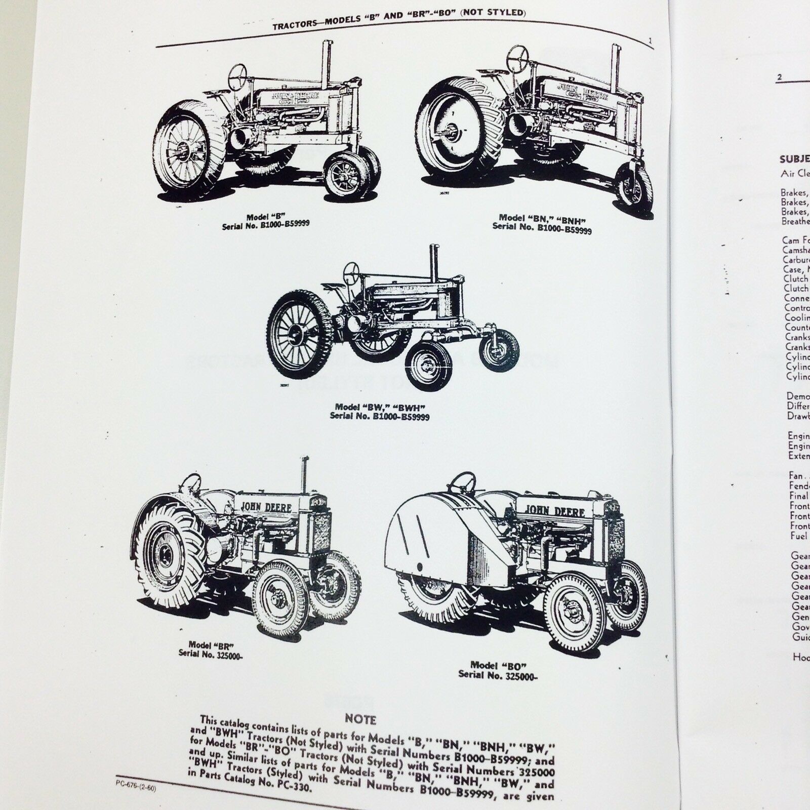 SERVICE MANUAL FOR JOHN DEERE MODEL B BN BW BNH BWH UNSTYLED TRACTOR O ...