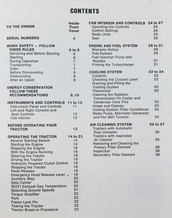 International Harvester 3388 3588 3788 Tractor Operators Owners Manual - Image 2
