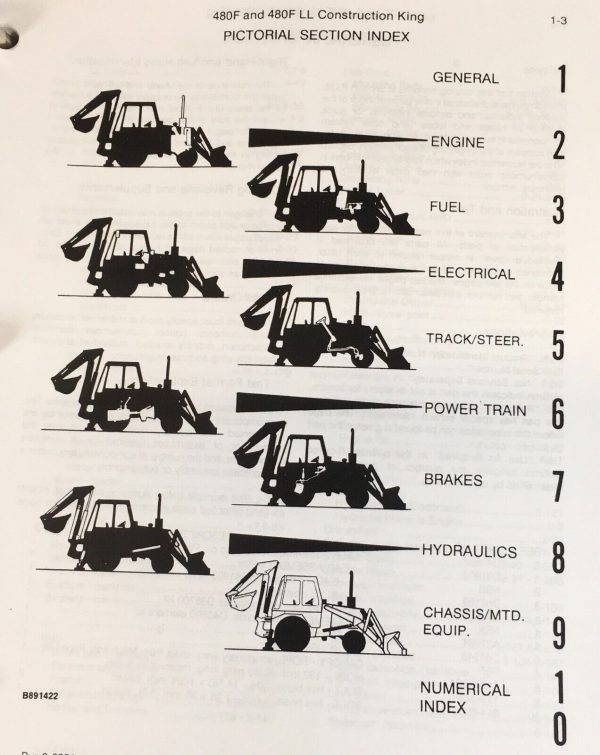 Case 480F Tractor Loader Backhoe Service Manual Parts Catalog Operators Set Book - Image 3