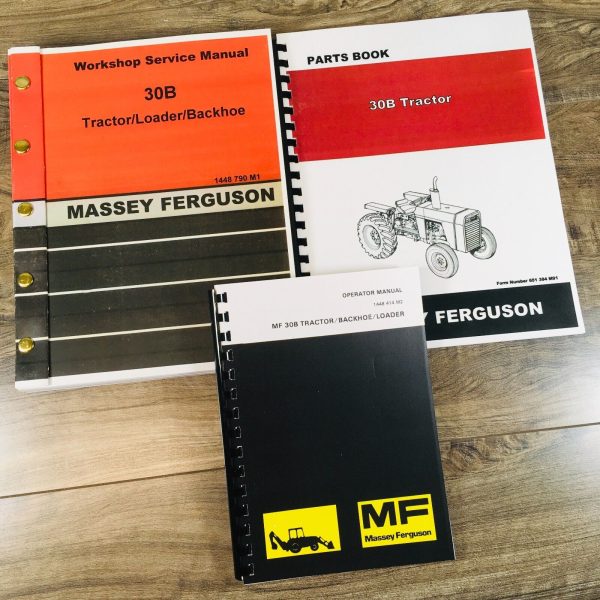 Massey Ferguson 30B Tractor Loader Backhoe Service Parts Operators Manual Set MF