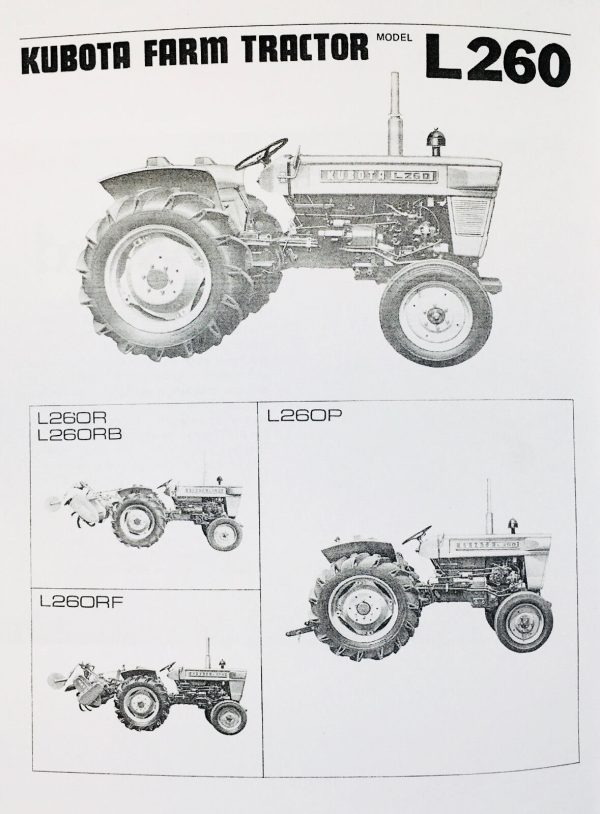 Kubota Tractor Model L 260P Operators Manual L260P L260 260 - Image 3