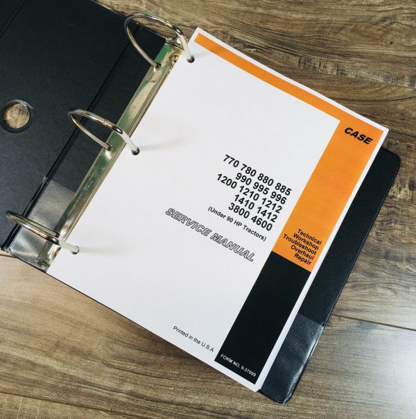 Case 990 995 996 4 Cylinder Diesel Tractors Service Manual Technical Shop Binder - Image 2