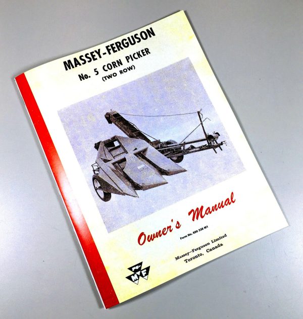 Massey Ferguson Number 5 Corn Picker Two Row Operators Owners Manual Maintenance