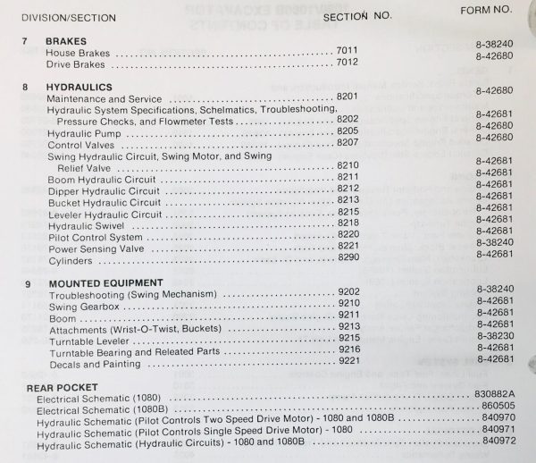 Case 1080B Excavator Service Manual Parts Catalog Operators Shop Repair Set Book - Image 7