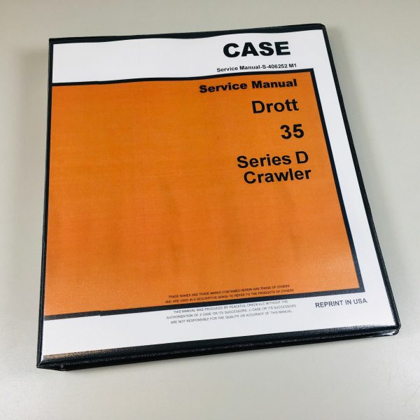 Case Drott 35D Crawler Excavator Service Technical Repair Manual 35 Series D