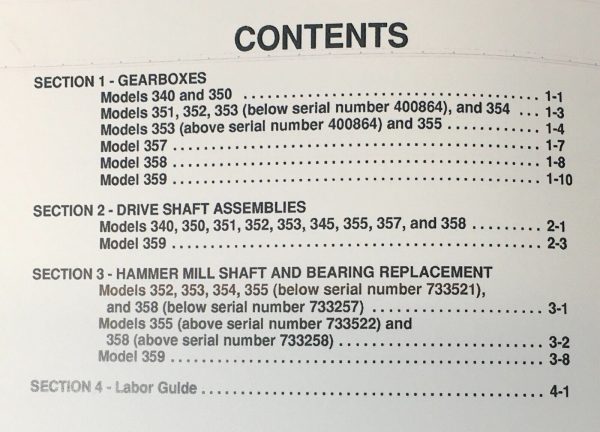 New Holland Model 352 Grinder Mixer Service Manual Parts Catalog Repair Shop NH - Image 2