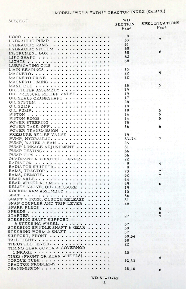 Allis Chalmers Wd Tractor Service Parts Operators Manual Owners Catalog Shop Ac - Image 2