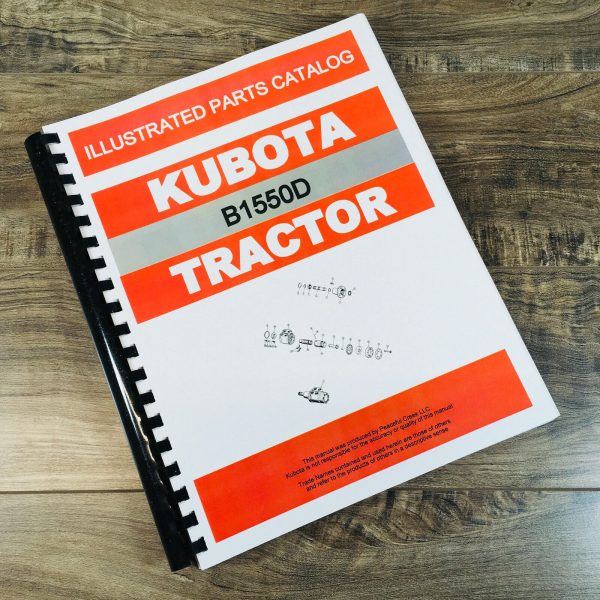 Kubota B1550D Tractor Parts Assembly Manual Catalog Exploded Views Numbers