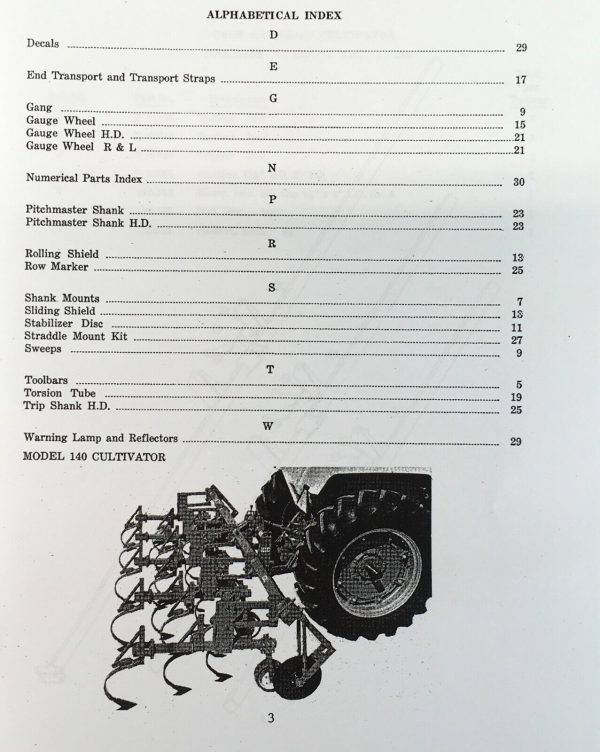 Case 100 Series 140 160 144 166 Row Crop Cultivator Parts Manual Catalog Book - Image 2