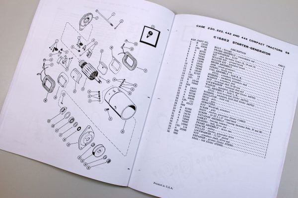 Case 220 222 444 Compact Tractor Operators Owner Manual & Parts Catalog 9702946+ - Image 12