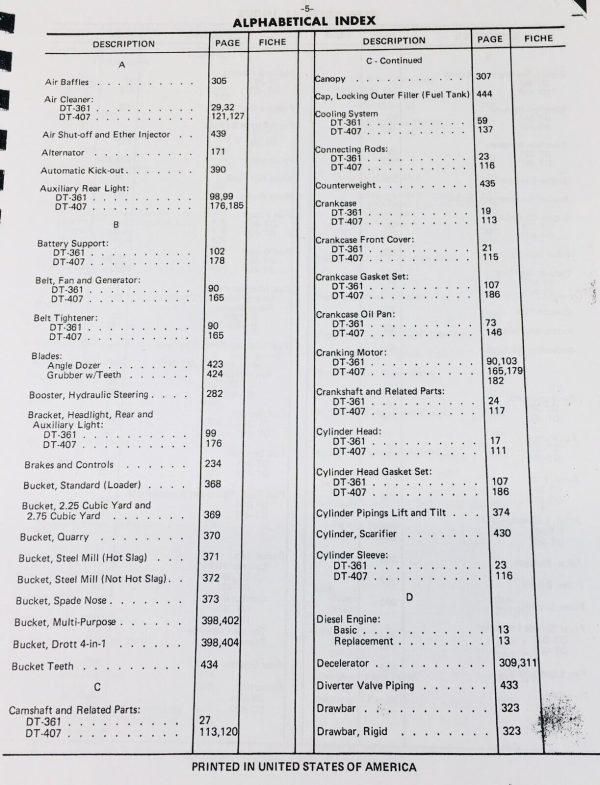 International 175B Crawler Loader Tractor Service Parts Operators Manual Set - Image 6