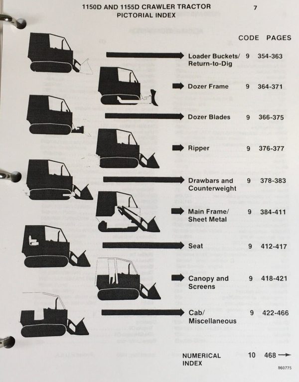 Case 1150D 1155D Crawler Tractor Dozer Parts Manual Catalog Book Assembly - Image 4