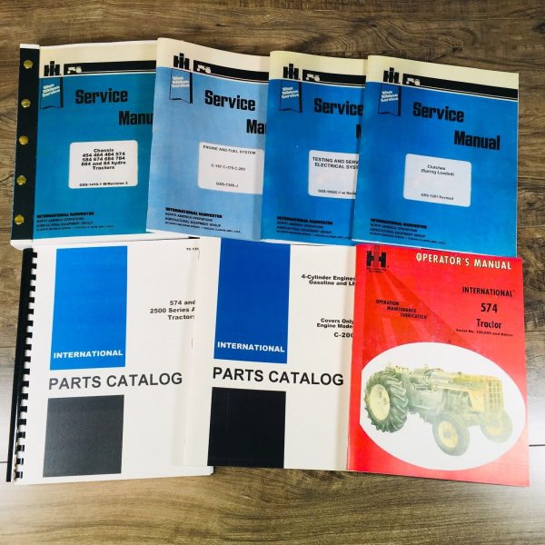 International 574 Gas Tractor Service Parts Operators Manual Set Repair 0-100000