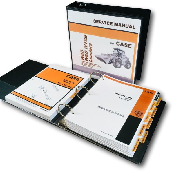 Case W9B W10B Wheel Loader Service Manual Parts Catalog Set Service Shop Book