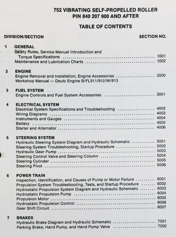 Case 752 Roller Deutz Engine Service Technical Manual Repair Shop In Binder - Image 2