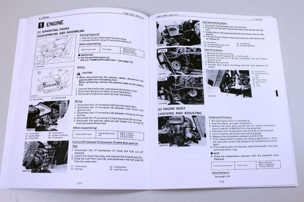 Kubota T1400 T1400H Lawn Tractor Workshop Service Manual Shop Repair Book - Image 8