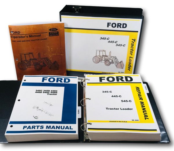 Ford 345C 445C 545C Tractor Loader Service Parts Operators Manual Shop Repair