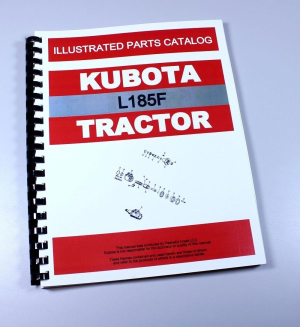 Kubota L185 Tractor Parts Assembly Manual Catalog Exploded Views Numbers L185F