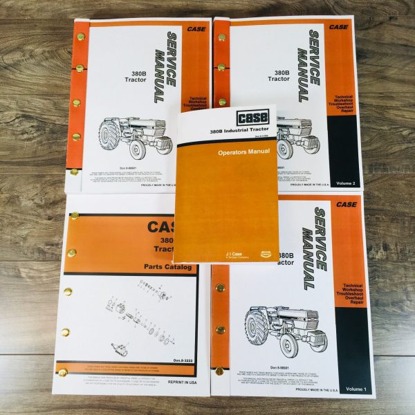 Case 380B Tractor Service Operators Parts Manual Catalog Set Shop Repair Shop