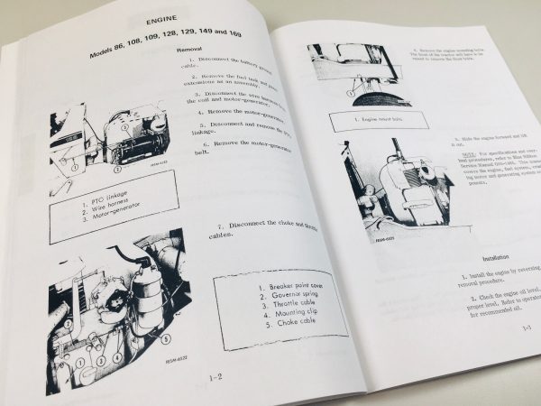 Ih Cub Cadet 86 108 109 128 Garden Tractor Service Kohler Engine Manual Set - Image 5