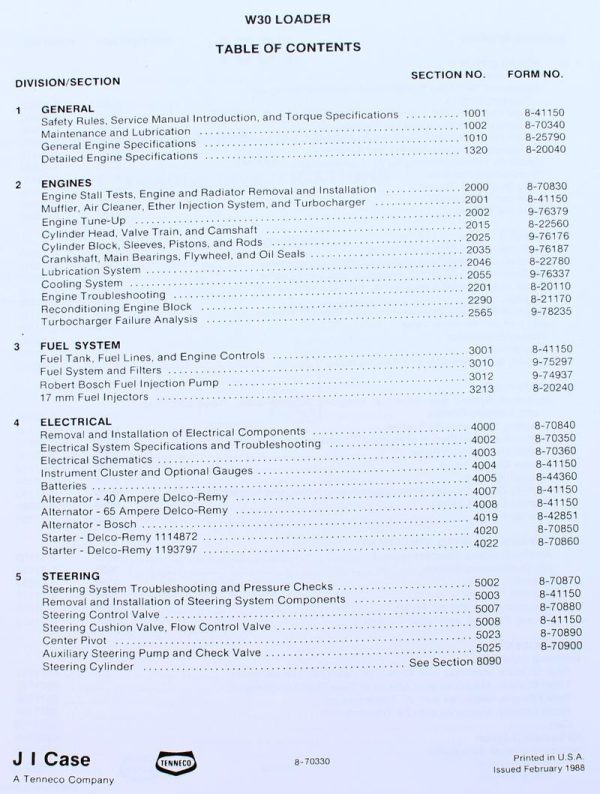 Case W30 Wheel Loader Pay Loader Service Parts Operators Manual Shop Set - Image 2