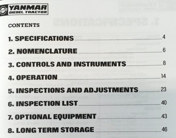 Yanmar YM135 & YM135D Tractor Operators Parts Manual Owners Book Maintenance - Image 2