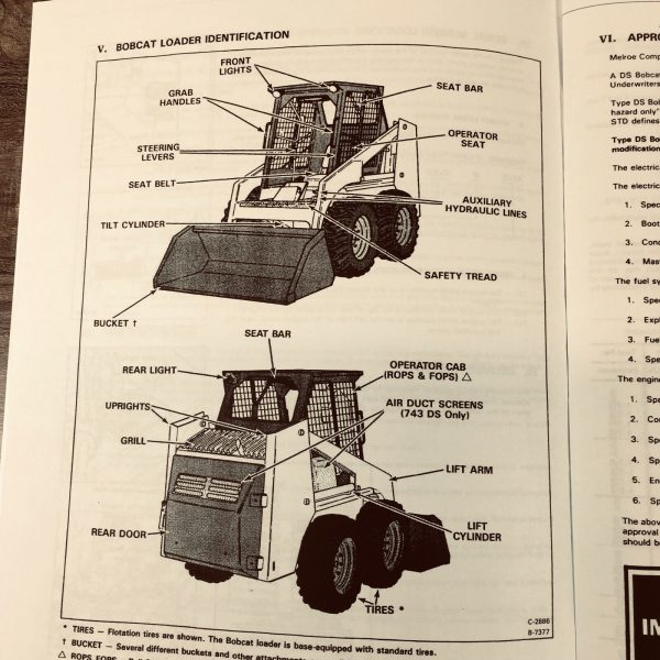 Bobcat 741 742 743 743Ds Skid Steer Loader Operators Manual Owners Book - Image 3