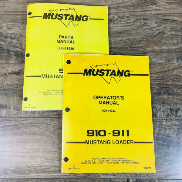 Mustang 910 Skidteer Loader Parts Operators Manual Set Catalog Owners Book