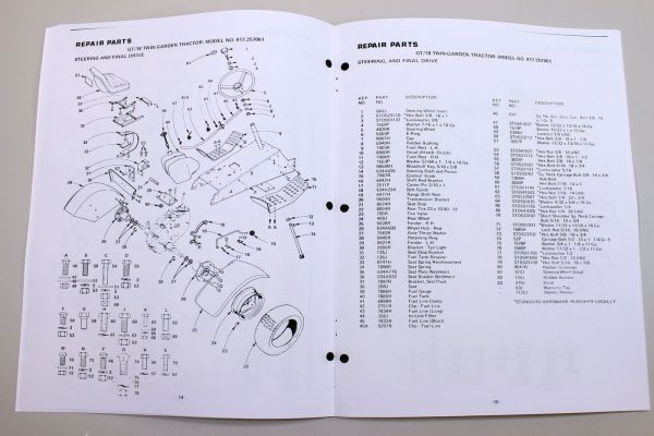 Sears Owners Manual Gt18 Twin Lawn Garden Tractor Operation Parts Gt 18 Drive - Image 5