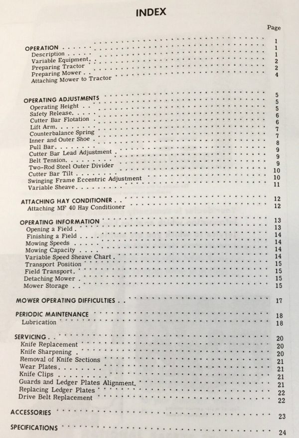 Massey Ferguson 41 Rear-Mounted Sickle Bar Mower Parts Operators Manual Service - Image 8