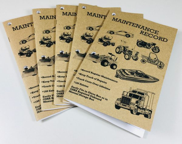 Maintenance Record Service Repair History Book, 5Pk Auto Boat Truck Tractor Car