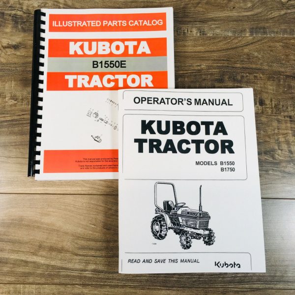 Kubota B1550E B1550 2Wd Tractor Manual Parts Catalog Operators Owners Book