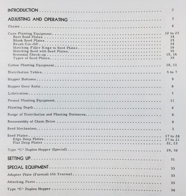International 187 Planter Unit Operators Owners Manual Settings Rates Charts - Image 2