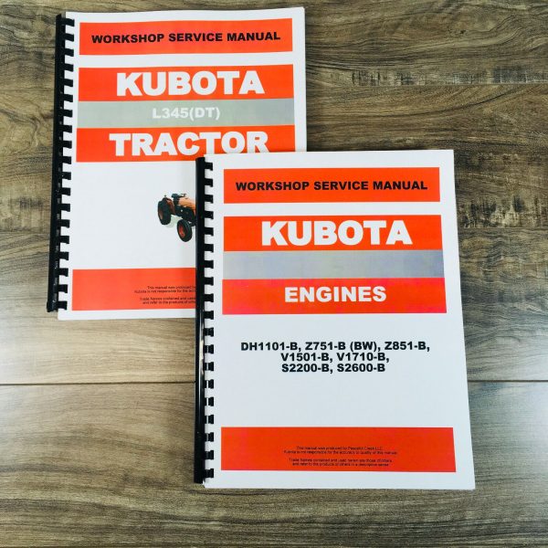 Kubota L345Dt Diesel Tractor Service Manual Set Repair Shop Technical Workshop