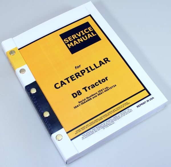 D8 Tractor Caterpillar Service Repair Manual Technical Shop Book 35A1 36A1 46A1