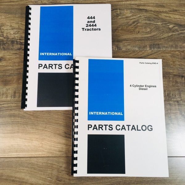 International 444 Diesel Tractor Parts Manual Set Catalog Book W/ 4 Cyl. Engine