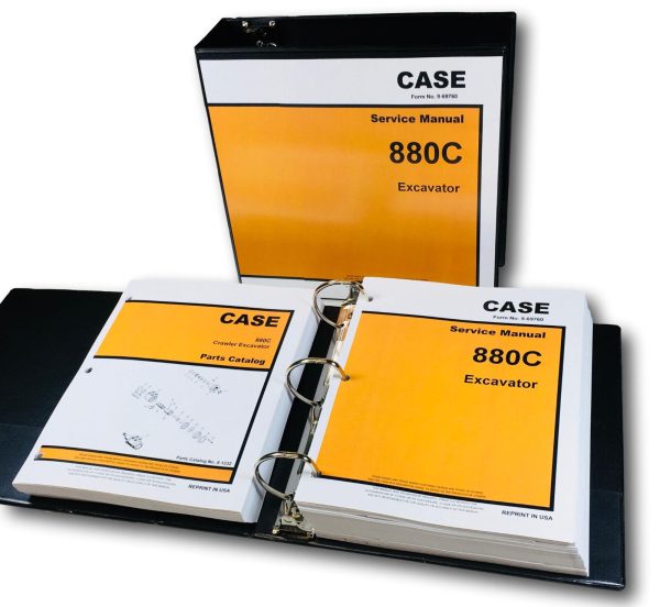 Case 880C Crawler Excavator Service Manual Parts Catalog Shop Binder Trackhoe