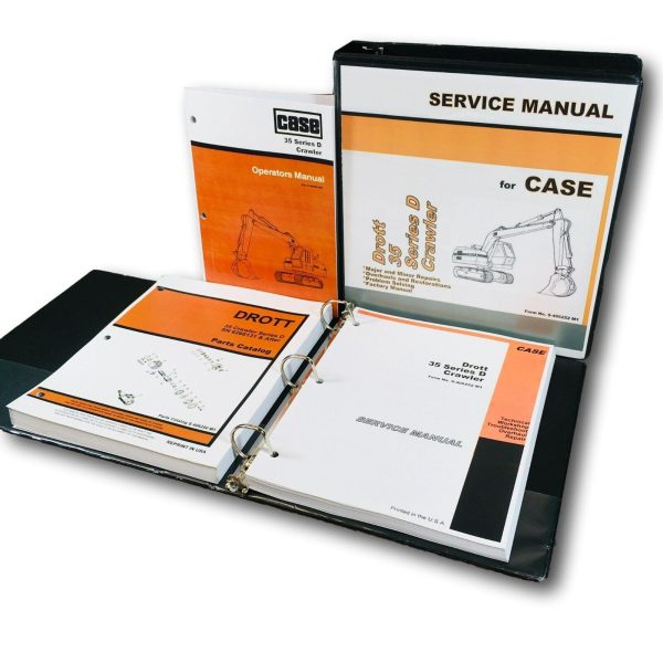 Drott Case 35D Crawler Excavator Service Manual Parts Catalog Operators Set