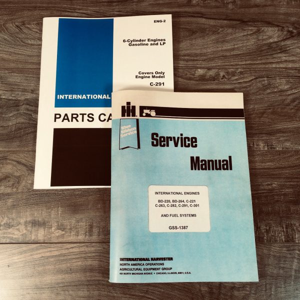 International 756 & 2756 Tractor Engine Only Service Parts C-291 6Cyl Manual Set
