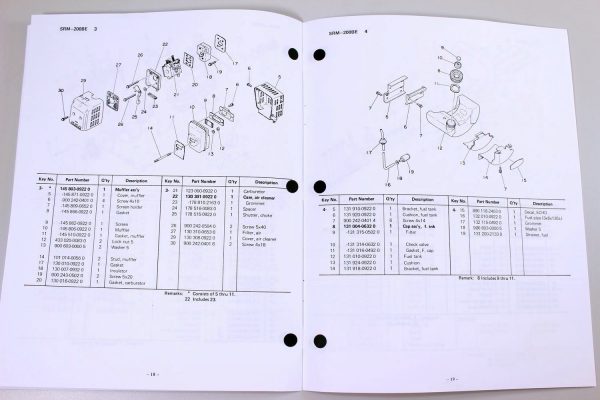 Set Echo Srm 200Be Trimmer Brush Cutter Service Operator Owners Repair Manual - Image 7