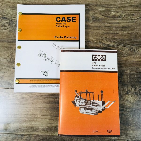 Parts Operators Manual Set For Case 475 Cable Layer W 301B Engine Catalog Owners