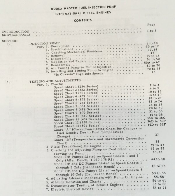 International Roosa Master Fuel Injection Pump Service Manual for TD-25B Crawler - Image 2