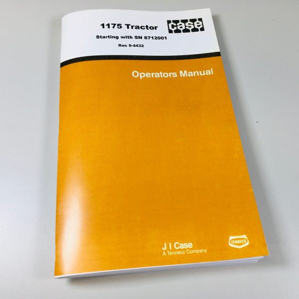 Case 1175 Tractor Operators Owners Manual Maintenance Book Lubrication More