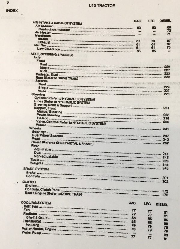 Allis Chalmers D15 Tractor Series Ii Manual Parts Operators Owners S/N 13001 &Up - Image 4