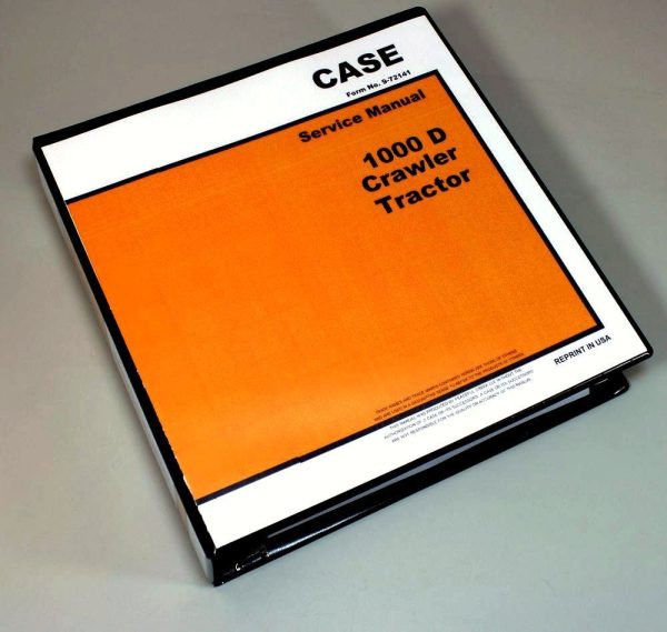 Case 1000D Crawler Tractor Service Technical Manual Repair Shop In Binder