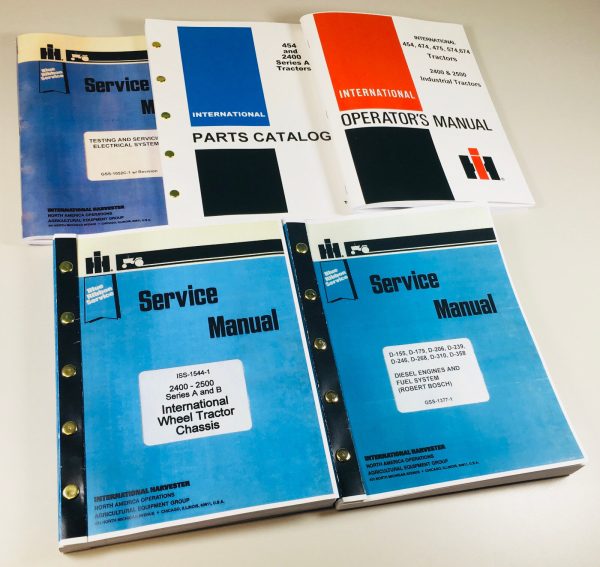 International 2400A Diesel Tractor Service Parts Operators Manual Engine Chassis