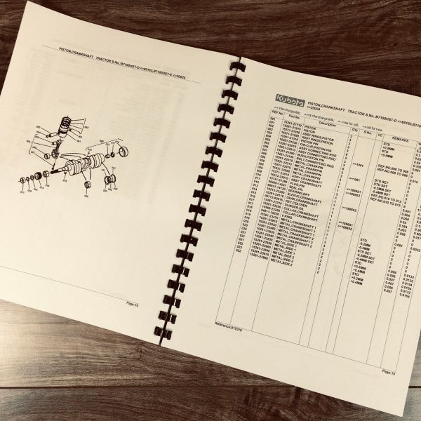 Kubota B7100Hst-D Old Type Tractor Parts Assembly Manual Catalog Exploded Views - Image 4